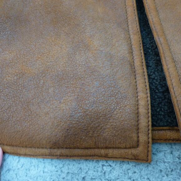 Moriano Spanish Merino Shearling Coat Mens 38 Brown Button Front - Picture 7 of 15